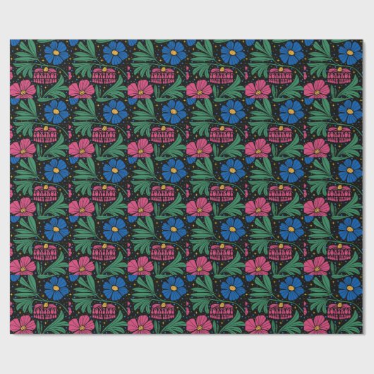 Foxtrot Delta Tango Flower Boho Cadeaupapier (Vlak)