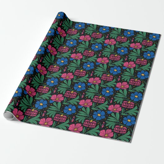 Foxtrot Delta Tango Flower Boho Cadeaupapier (Uitgerold)