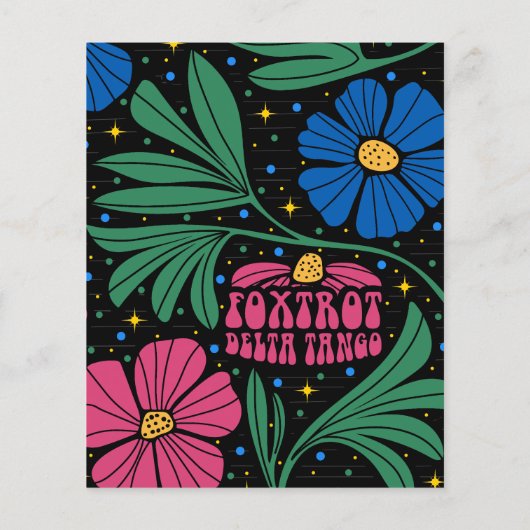 Foxtrot Delta Tango Flower Boho Flyer (Achterkant)