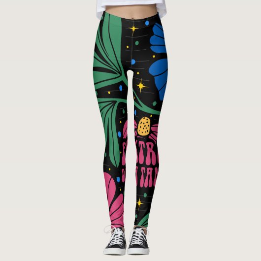 Foxtrot Delta Tango Flower Boho Leggings (Voorkant)