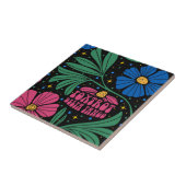 Foxtrot Delta Tango Flower Boho Tegeltje (Zijkant)