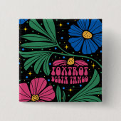 Foxtrot Delta Tango Flower Boho Vierkante Button 5,1 Cm (Voorkant)