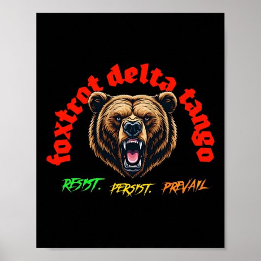 Foxtrot Delta Tango – Gothic Bold Typography St Poster (Voorkant)