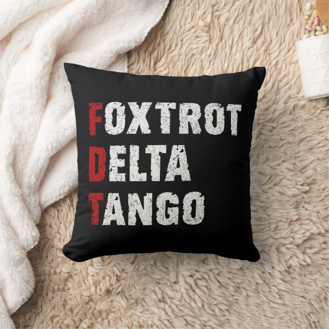 Foxtrot Delta Tango Kussen (Deken)