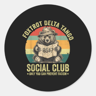 Foxtrot Delta Tango Social Club Bescherm onze nati Ronde Sticker