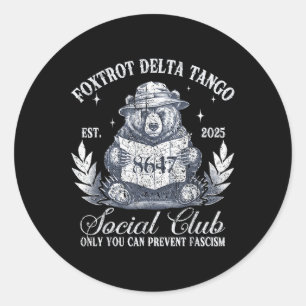 Foxtrot Delta Tango Social Club Bescherm onze nati Ronde Sticker