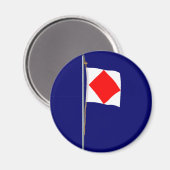 Foxtrot Ik ben uitgeschakeld Nautical Signal Flag Magneet (Voorkant / Achterkant)