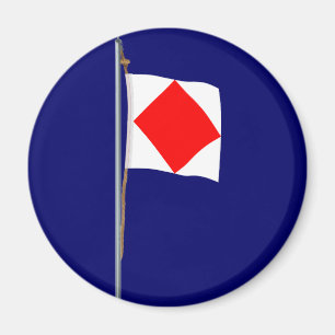 Foxtrot Ik ben uitgeschakeld Nautical Signal Flag Magneet