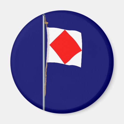 Foxtrot Ik ben uitgeschakeld Nautical Signal Flag Magneet (Voorkant)