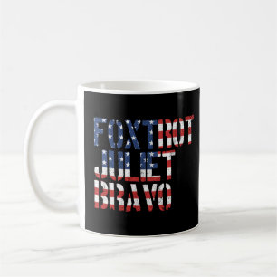 Foxtrot Juliet Bravo American Flag Koffiemok