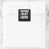 Foxtrot Juliet Bravo Anti Biden Pro USA Vierkante Sticker (Tas)