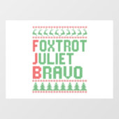Foxtrot Juliet Bravo Ugly KerstSweater Gift Raamsticker (Vel)