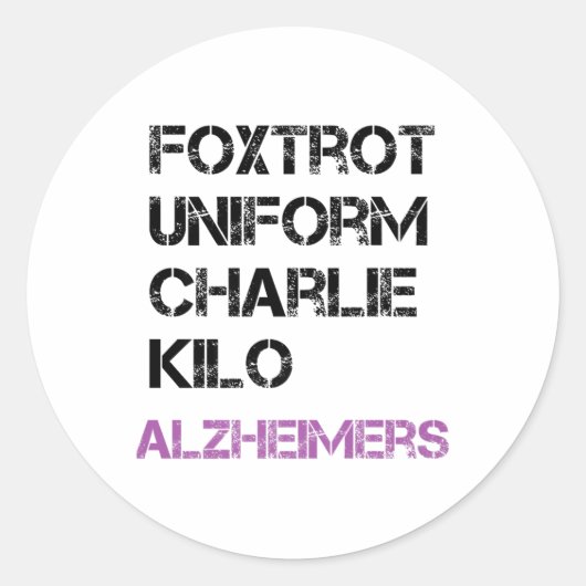 Foxtrot uniform Charlie Kilo, voor Heimers Premium Ronde Sticker (Voorkant)