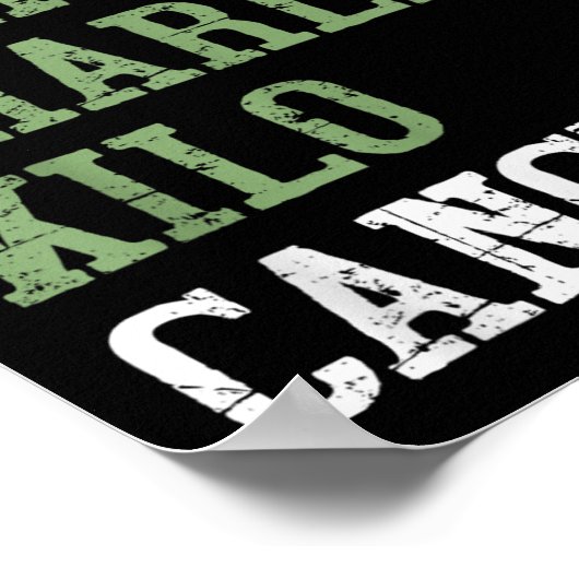 Foxtrot uniform Charlie Kilo - voor longkanker AWA Poster (Hoek)