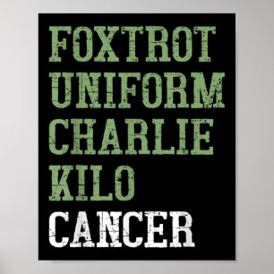 Foxtrot uniform Charlie Kilo - voor longkanker AWA Poster