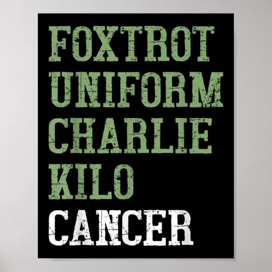 Foxtrot uniform Charlie Kilo - voor longkanker AWA Poster (Voorkant)