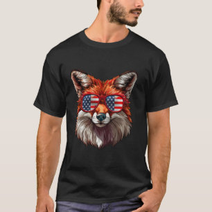 Foxy American Flag Grappig Foxy Lovers Mam Pap 4th T-shirt