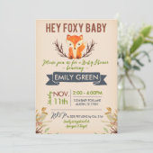 Foxy Baby shower Invitation Woodland Forest Fox Kaart (Staand voorkant)