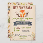 Foxy Baby shower Invitation Woodland Forest Fox Kaart (Voorkant / Achterkant)