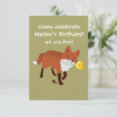 Foxy Birthday Invitation Kaart (Staand voorkant)