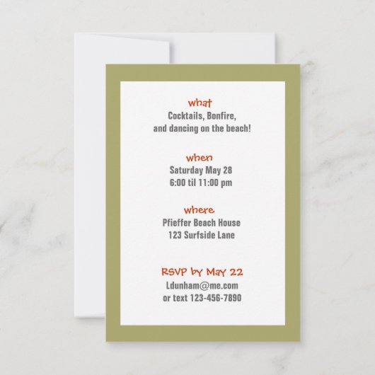 Foxy Birthday Invitation Kaart (Achterkant)