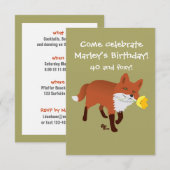 Foxy Birthday Invitation Kaart (Voorkant / Achterkant)