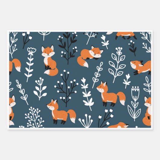 Foxy Blue Inpakpapier Vel (Voorkant)