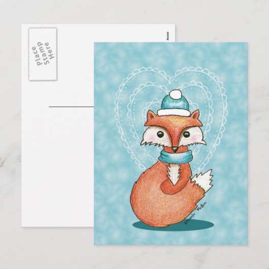 Foxy Briefkaart van Valentijn (Voorkant / Achterkant)