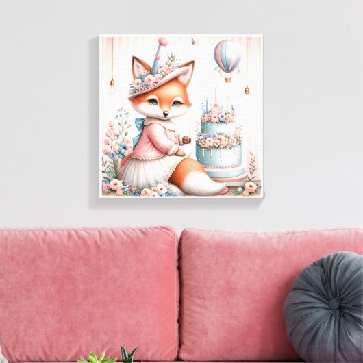 Foxy Celebration Canvas Afdruk (Insitu (Woonkamer))