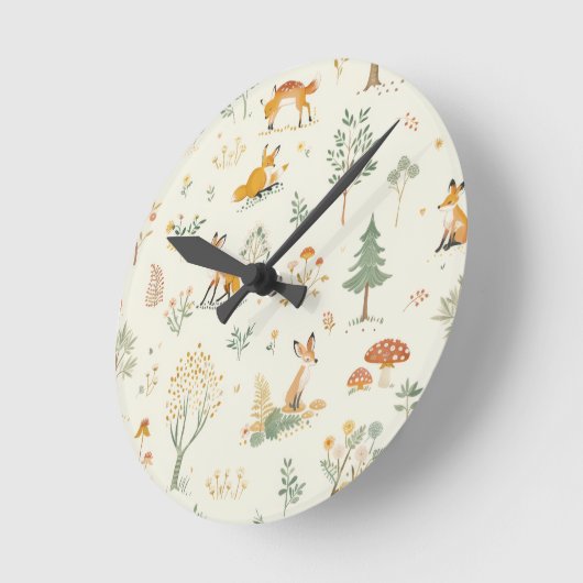 "Foxy Charm Wall Clock" Ronde Klok (Hoek)