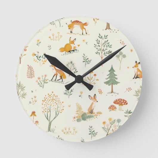 "Foxy Charm Wall Clock" Ronde Klok (Voorkant)