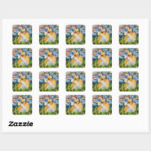 Foxy collage vierkante sticker (Vel)
