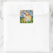Foxy collage vierkante sticker (Tas)