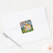 Foxy collage vierkante sticker (Envelop)