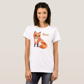 Foxy Cute Kawaii cartoon fox T-shirt (Voorkant volledig)