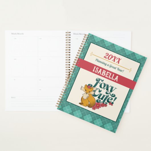 Foxy Cute!–met bloemen aangepaste naam Planner (Display)