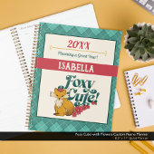 Foxy Cute!–met bloemen aangepaste naam Planner