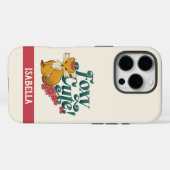 Foxy Cute met Bloemen Gepersonaliseerde Naam Case-Mate iPhone Case (Achterkant (horizontaal))