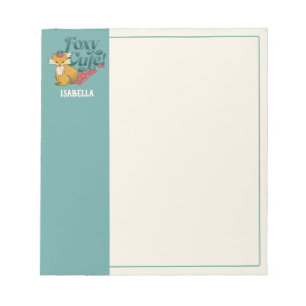 Foxy Cute met hart aangepaste naam Notitieblok