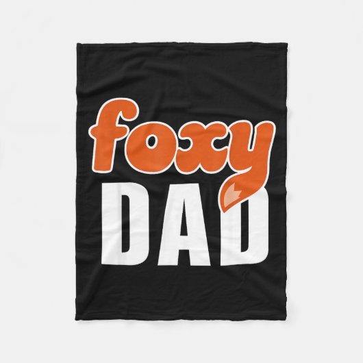 Foxy Dad Shirt Funny Father Gift Cute Fox Cartoon  Fleece Deken (Voorkant)