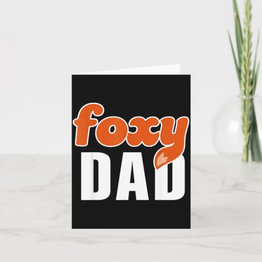 Foxy Dad Shirt Funny Father Gift Cute Fox Cartoon  Kaart (Voorkant)