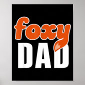 Foxy Dad Shirt Funny Father Gift Cute Fox Cartoon  Poster (Voorkant)