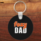 Foxy Dad Shirt Funny Father Gift Cute Fox Cartoon  Sleutelhanger (Voorkant)