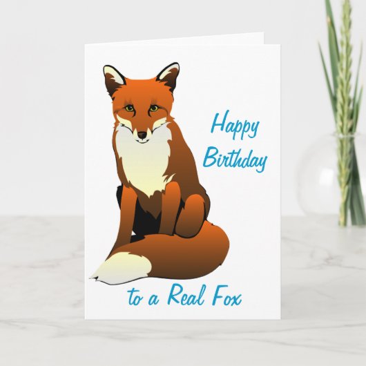 Foxy Dame Birthday Kaart (Voorkant)