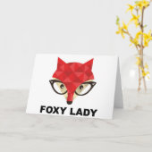 Foxy Dame Wenskaart Kaart (Gele Bloem)