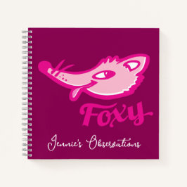 Foxy deep roze vos face gepersonaliseerd notitieboek