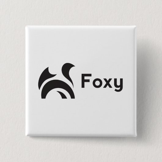 Foxy Design Vierkante Button 5,1 Cm (Voorkant)