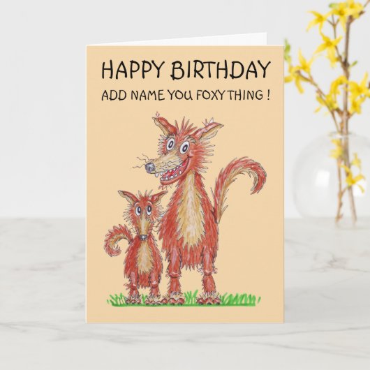 Foxy-ding Kaart (Gele Bloem)