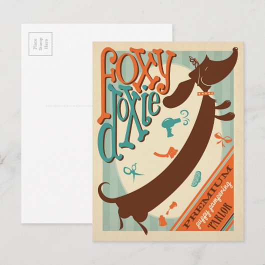 Foxy Doxie Briefkaart (Voorkant / Achterkant)