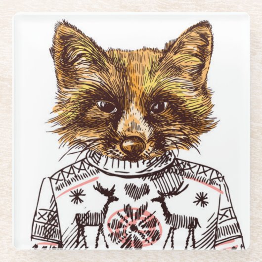 Foxy DPRY Fox Glazen Onderzetter (Voorkant)